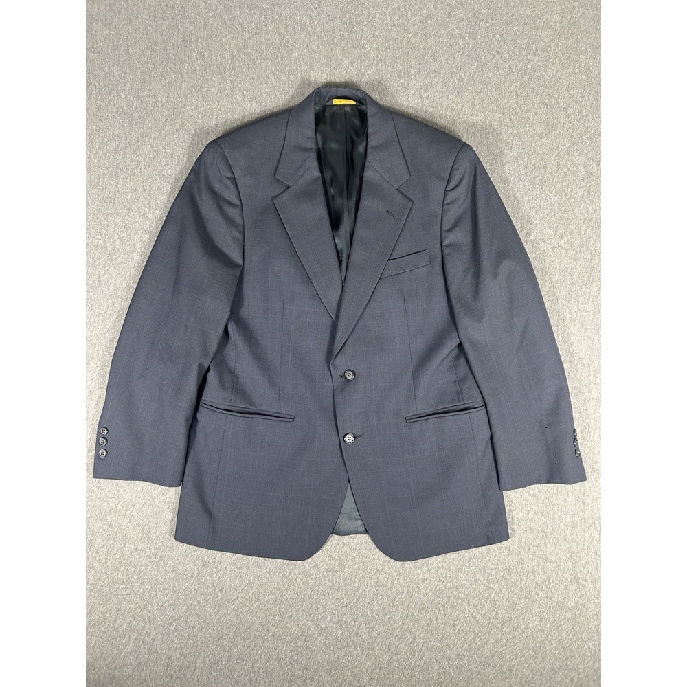Brooks Brothers Blazer Mens Navy Plaid Wool Sport Coat Made in USA 42R